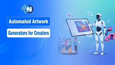 Minimalist digital portrait alongside the text "Automated Artwork Generators," representing AI-driven creative tools for 2026.