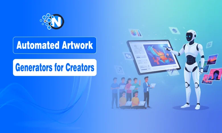 Minimalist digital portrait alongside the text "Automated Artwork Generators," representing AI-driven creative tools for 2026.