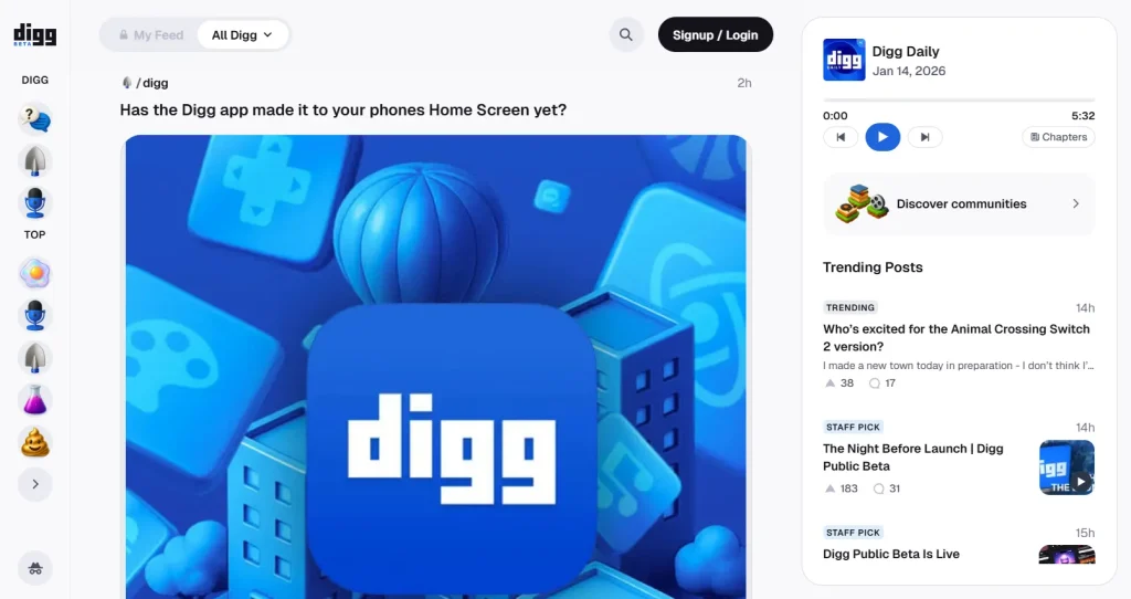Image of Digg Platform Display