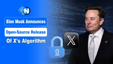 A professional featured image for a news article. On one side is a portrait of Elon Musk; on the other, bold white text reads "Phoenix: X Open Sources the New Algorithm Today.