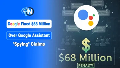 A Google Nest smart speaker on a table, representing the $68 million privacy settlement.