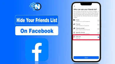 Showing options of settings for hiding the firend list on facebook