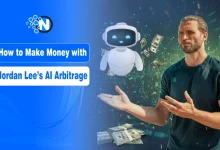 Portrait of Jordan Lee with text overlay reading "How to Make Money with Jordan Lee’s AI Arbitrage.