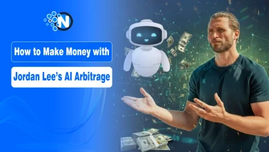 Portrait of Jordan Lee with text overlay reading "How to Make Money with Jordan Lee’s AI Arbitrage.