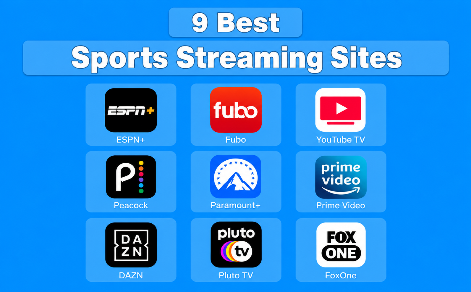 Logos of 9 Best Sports Streaming Sites