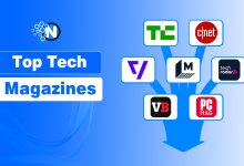 Logos of leading tech magazines including TechCrunch, CNET, and PCMag with NogenTech branding.