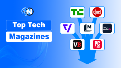 Logos of leading tech magazines including TechCrunch, CNET, and PCMag with NogenTech branding.