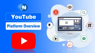 YouTube platform overview with YouTube screen and logo, illustrating video distribution, monetization, and content engagement.