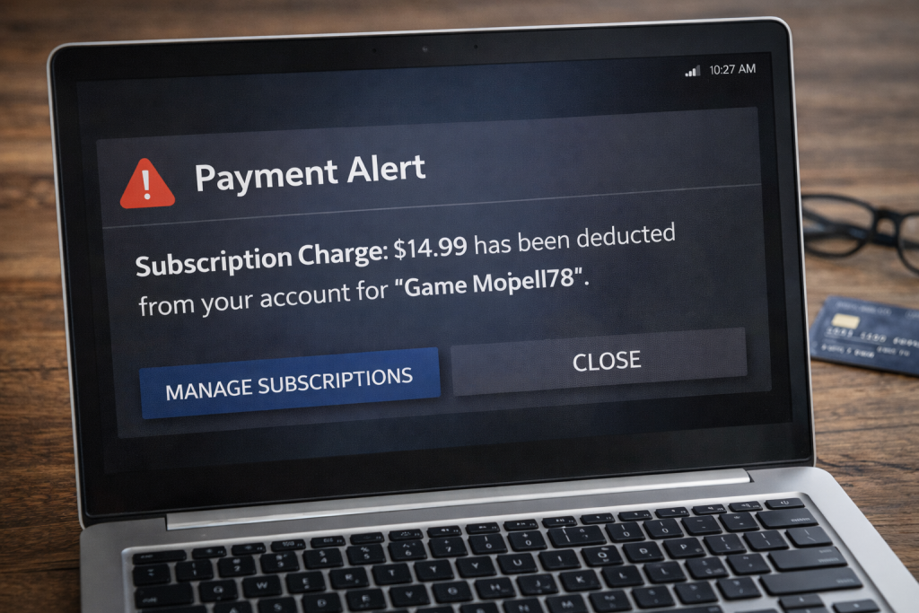 payment alert showing due to Mopfell78 issue