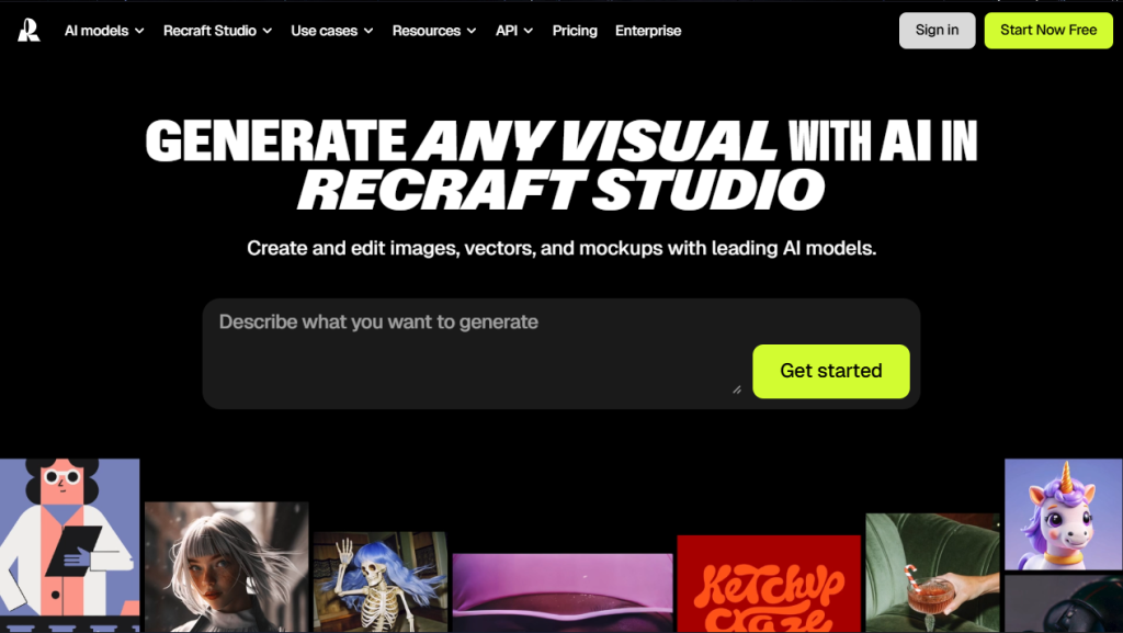 Recraft V3 Webpage screenshot captured by nogentech