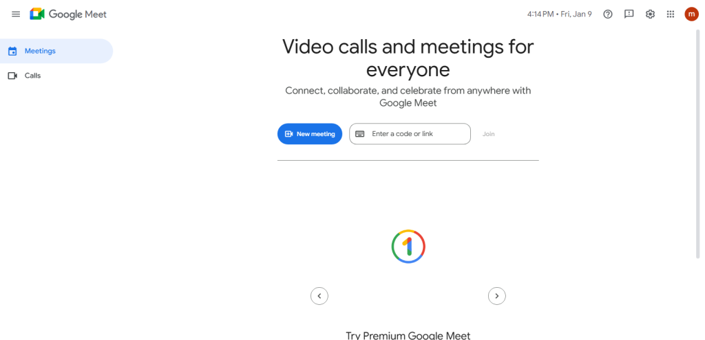 Snapshot from Google meet platform