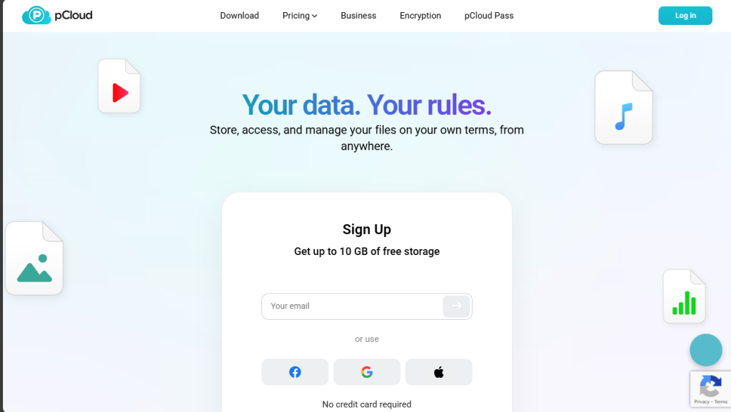 Screenshot from pCloud for photo storage taken by nogentech