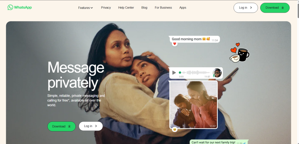 Showing dashboard for whats app web log in
