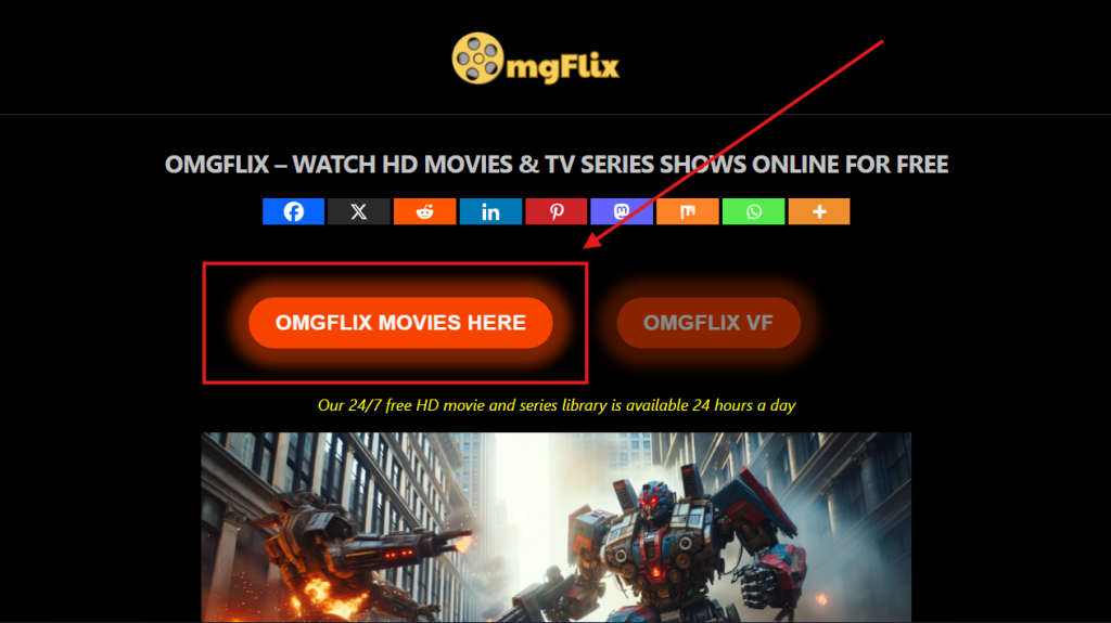 Step 4 Now click on “OMGFLIX MOVIES HERE.” screenshot captured by nogentech