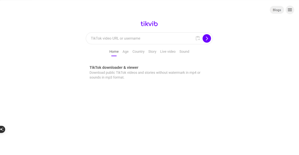 screenshot of tikvib TikTok Viewer official web-platform