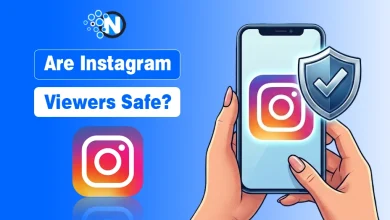 Are Instagram Viewers Safe?" with instadp watermark on a digital security-themed background.