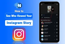 Instagram app screen showing a Story viewer list with text "How to See Who Viewed Your Instagram Story."