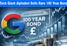 Graphic of Alphabet's 100-year bond announcement for AI infrastructure funding.