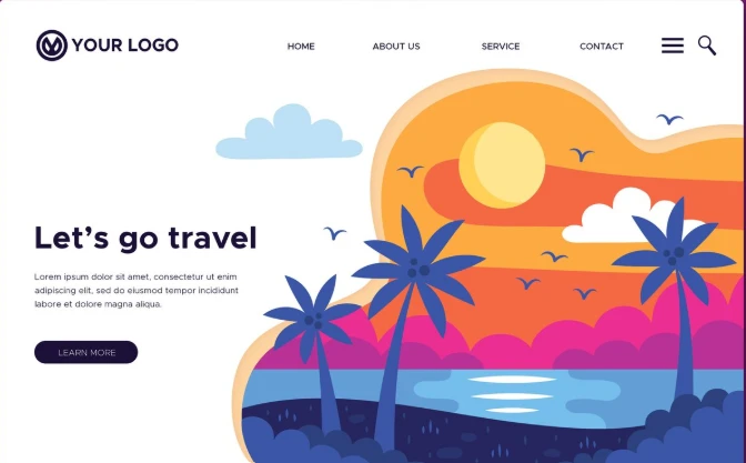 Your Travel Website Design vector