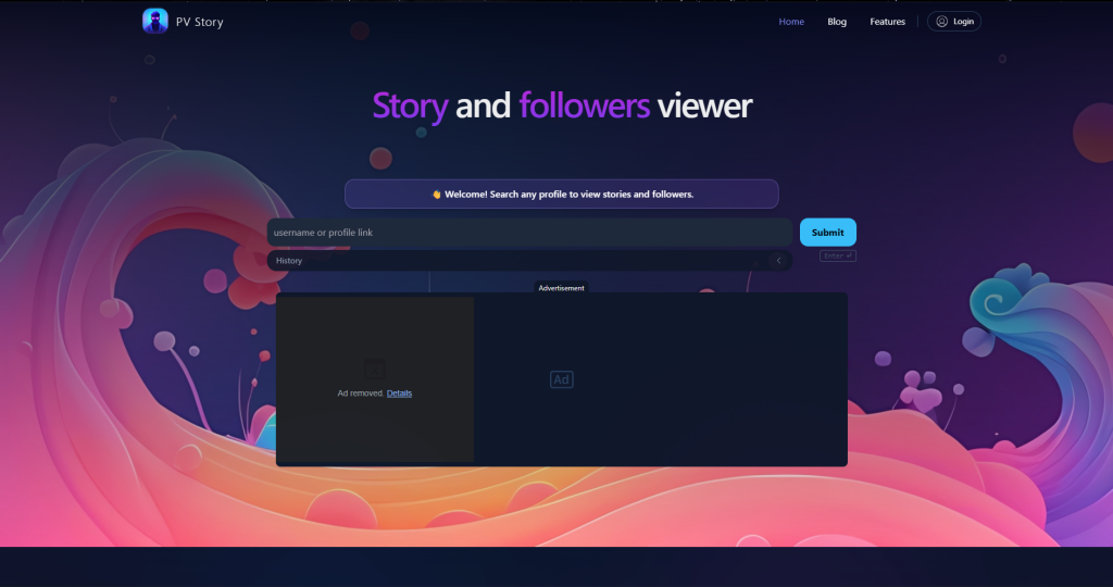 Screenshot of PVStory display