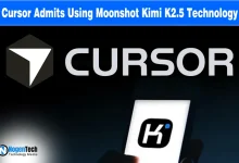 Cursor and Kimi logos with text "Cursor Admits Using Moonshot Kimi K2.5 Technology."