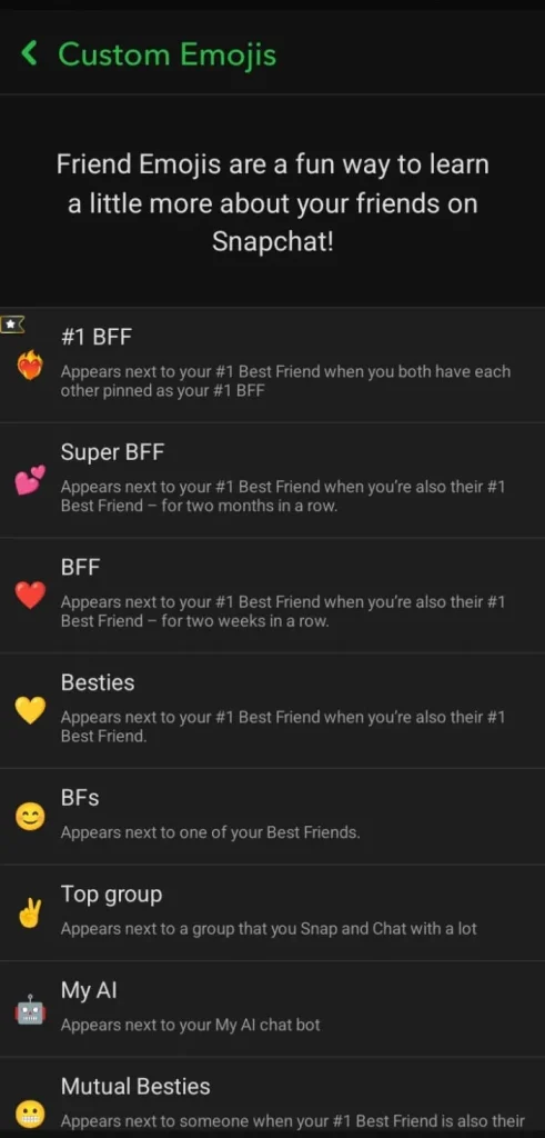 Custom Emojis in Snapchat Privacy Settings
