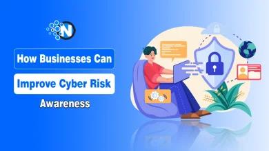 Corporate cybersecurity protection and risk management illustration