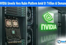 NVIDIA Vera Rubin GPU platform and server rack graphic, highlighting the launch amid massive AI demand.
