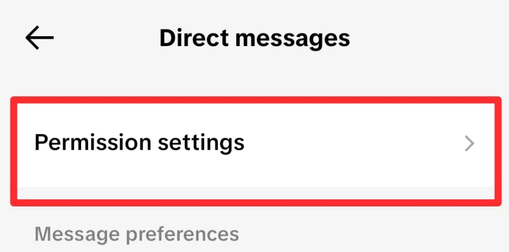 Permissions settings.