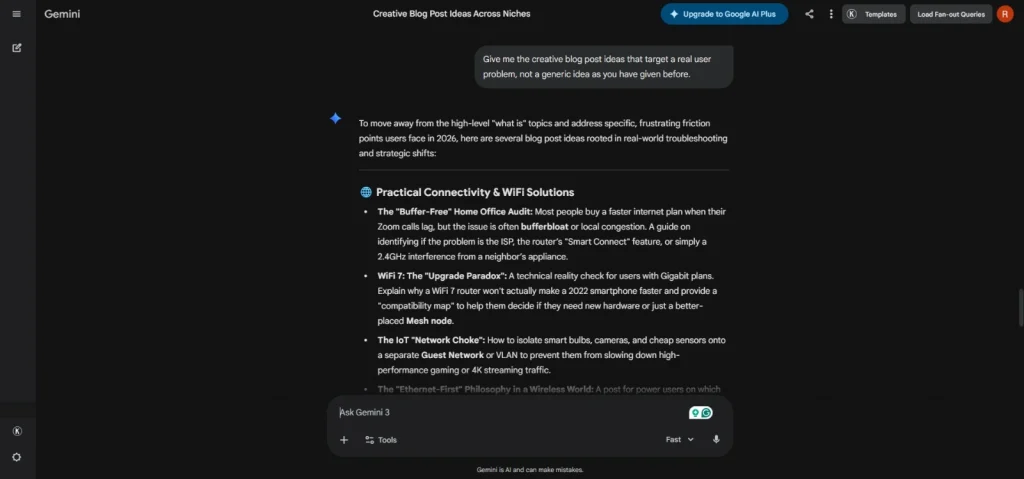 Practical blog post ideas given by gemini