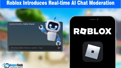 Comparison of the old Roblox hashtag chat filter versus the new AI real-time chat rephrasing feature.