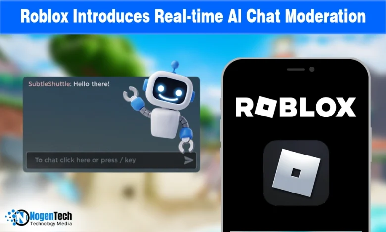 Comparison of the old Roblox hashtag chat filter versus the new AI real-time chat rephrasing feature.