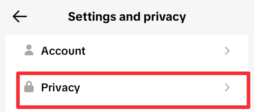 Select the Privacy option