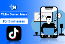 Graphic showcasing TikTok content ideas for businesses, including behind-the-scenes footage and educational "Value Bomb" videos.