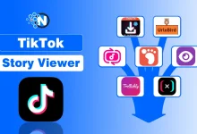 TikTok story viewer tools illustration showing SnapTik, Urlebird, Trollishly, and other anonymous TikTok story viewer platforms.