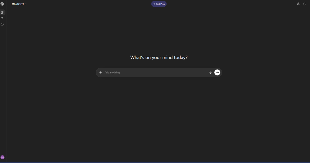 Screenshot of ChatGPT's Homepage by NogenTech