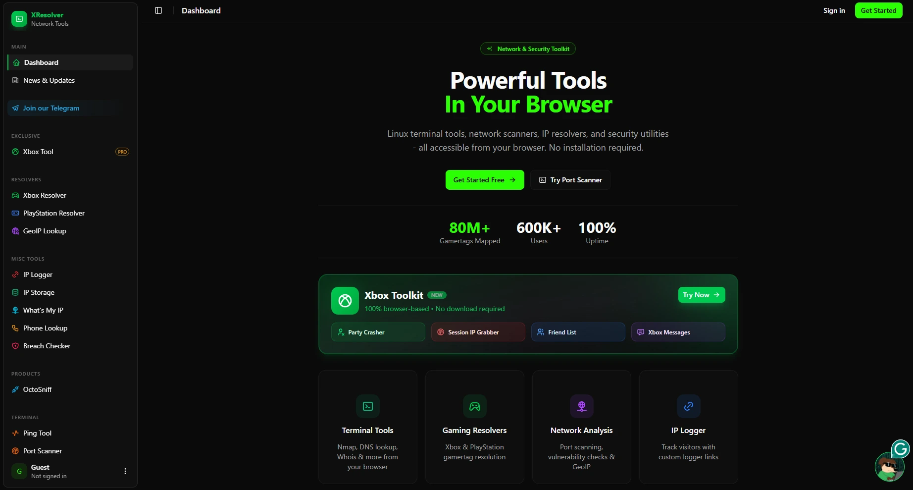 Screenshot of xResolver homepage | Image Credit: xResolver
