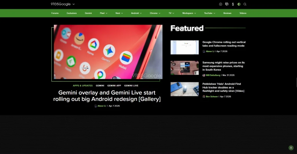 PHAndroid home page screenshot by NogenTech.org