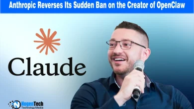Portrait of OpenClaw creator next to the Claude logo on a news graphic.