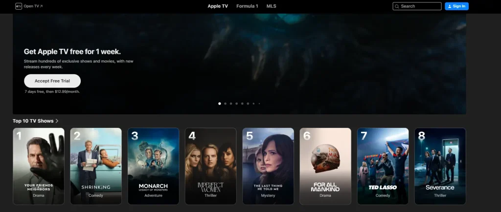 Screenshot of the Apple TV+