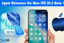 iPhone displaying the iOS 26 logo on a news graphic.