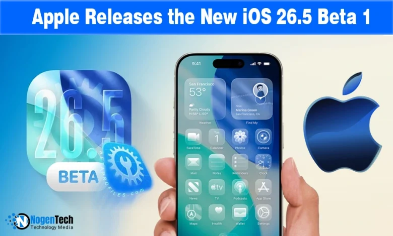 iPhone displaying the iOS 26 logo on a news graphic.