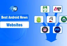Infographic showing a collection of the best Android news website logos.