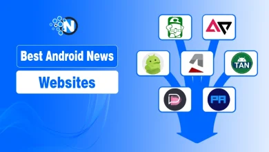 Infographic showing a collection of the best Android news website logos.