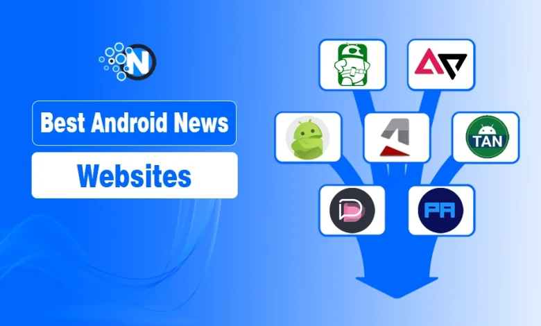 Infographic showing a collection of the best Android news website logos.
