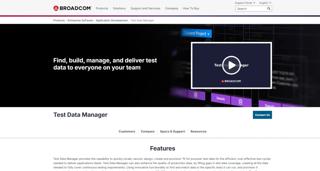 Broadcom test data manager
