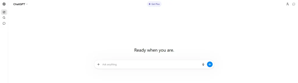 Screenshot of ChatGPT's homepage by NogenTech