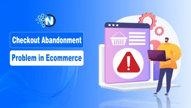 Checkout abandonment illustration showing users leaving an online shopping cart due to payment issues