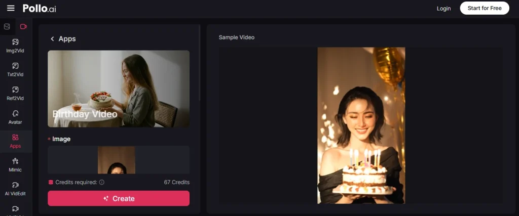 Create birthday video using Pollo AI