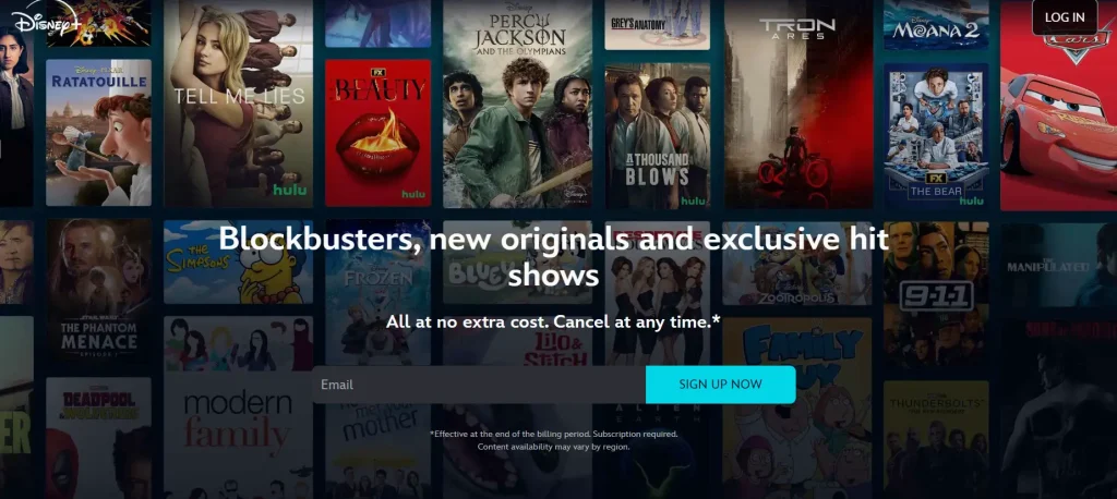 Screenshot of the Disney